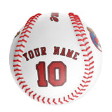 Personalized White Leather Red Authentic Baseballs