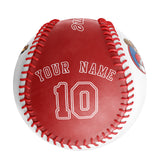 Personalized White Red Half Leather Red Authentic Baseballs