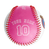Personalized White Pink Half Leather Pink Authentic Baseballs