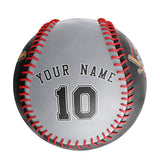 Personalized Black Gray Split Half Leather Black Authentic Baseballs
