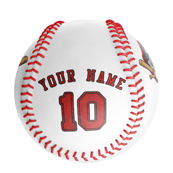 Personalized White Leather Red Authentic Baseballs – FanCustom