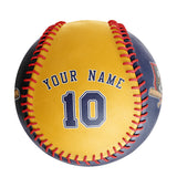 Personalized Navy Gold Half Leather Navy Authentic Baseballs