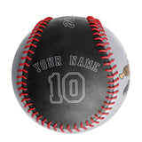 Personalized Gray Black Green Half Leather Black Authentic Baseballs