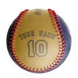 Personalized Navy Old Gold Half Leather Old Gold Authentic Baseballs
