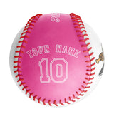 Personalized White Pink Half Leather Pink Authentic Baseballs