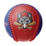 Personalized Red Royal Split Half Leather Red Authentic Baseballs