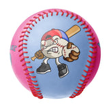 Personalized Blue Pink Half Leather Blue Authentic Baseballs