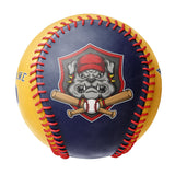 Personalized Navy Gold Half Leather Navy Authentic Baseballs