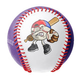 Personalized White Purple Half Leather Purple Authentic Baseballs
