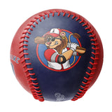 Personalized Navy Red Half Leather Navy Authentic Baseballs