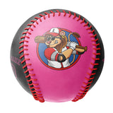 Personalized Pink Black Half Leather Black Authentic Baseballs