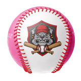Personalized White Pink Half Leather Pink Authentic Baseballs