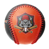 Personalized Orange Black Half Leather Orange Authentic Baseballs