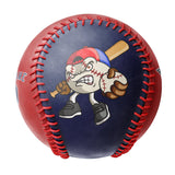 Personalized Navy Red Half Leather Navy Authentic Baseballs