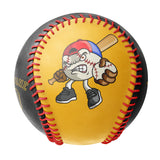 Personalized Gold Black Split Half Leather Black Authentic Baseballs
