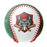 Personalized White Kelly Green Half Leather Kelly Green Authentic Baseballs