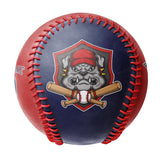 Personalized Navy Red Half Leather Navy Authentic Baseballs
