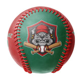 Personalized Kelly Green Red Half Leather Kelly Green Authentic Baseballs