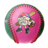 Personalized Pink Kelly Green Half Leather Pink Authentic Baseballs