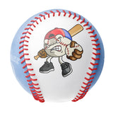 Personalized White Blue Half Leather Blue Authentic Baseballs