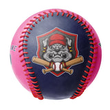 Personalized Navy Pink Half Leather Navy Authentic Baseballs