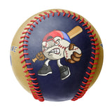 Personalized Navy Old Gold Half Leather Navy Authentic Baseballs