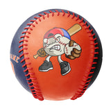 Personalized Orange Navy Split Half Leather Orange Authentic Baseballs