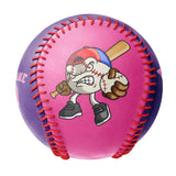 Personalized Pink Purple Green Half Leather Pink Authentic Baseballs
