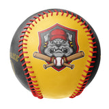 Personalized Gold Black Split Half Leather Black  Authentic Baseballs