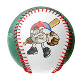Personalized White Kelly Green Half Leather Kelly Green Authentic Baseballs