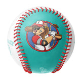 Personalized Aqua White Half Leather White Authentic Baseballs