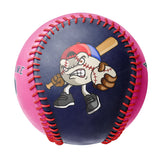 Personalized Navy Pink Half Leather Navy Authentic Baseballs