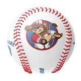 Personalized White Leather Aqua Authentic Baseballs