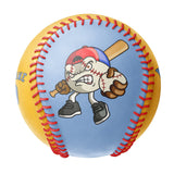 Personalized Blue Gold Half Leather Blue Authentic Baseballs