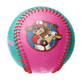 Personalized Pink Aqua Half Leather Pink Authentic Baseballs