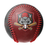 Personalized Black Red Half Leather Black Authentic Baseballs