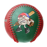 Personalized Kelly Green Red Half Leather Kelly Green Authentic Baseballs