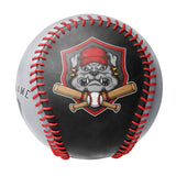 Personalized Black Gray Split Half Leather Black Authentic Baseballs