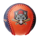 Personalized Orange Navy Half Leather Orange Authentic Baseballs