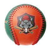Personalized Orange Kelly Green Half Leather Orange Authentic Baseballs