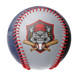 Personalized Gray Navy Half Leather Navy Authentic Baseballs