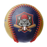 Personalized Navy Old Gold Half Leather Navy Authentic Baseballs