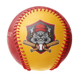 Personalized Gold Red Half Leather Red Authentic Baseballs