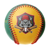 Personalized Gold Kelly Green Half Leather Kelly Green Authentic Baseballs
