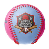 Personalized Blue Pink Half Leather Blue Authentic Baseballs