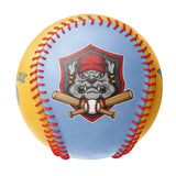 Personalized Blue Gold Half Leather Blue Authentic Baseballs
