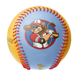 Personalized Blue Gold Half Leather Gold Authentic Baseballs