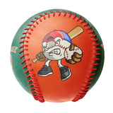 Personalized Orange Kelly Green Half Leather Orange Authentic Baseballs