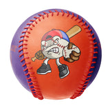 Personalized Orange Purple Half Leather Purple Authentic Baseballs