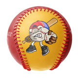 Personalized Gold Red Half Leather Red Authentic Baseballs